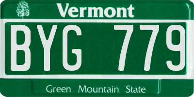 VT license plate BYG779