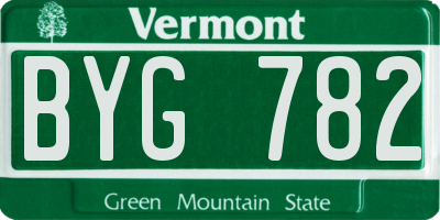 VT license plate BYG782