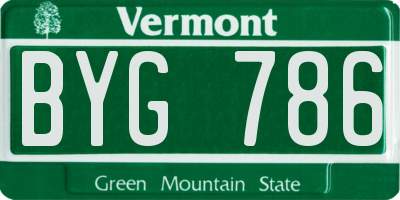 VT license plate BYG786