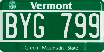 VT license plate BYG799