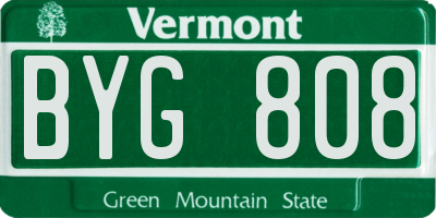 VT license plate BYG808