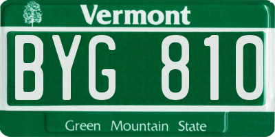 VT license plate BYG810