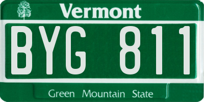 VT license plate BYG811
