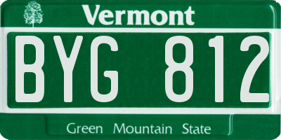 VT license plate BYG812