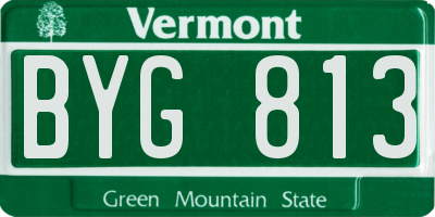 VT license plate BYG813