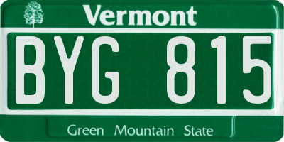 VT license plate BYG815