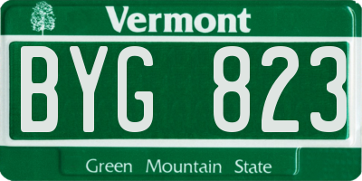 VT license plate BYG823