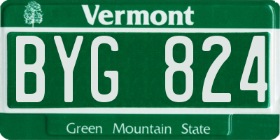 VT license plate BYG824