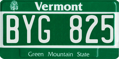 VT license plate BYG825