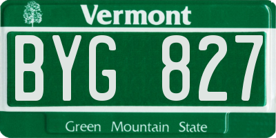 VT license plate BYG827
