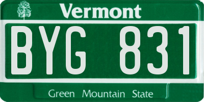 VT license plate BYG831