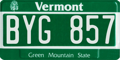 VT license plate BYG857