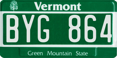 VT license plate BYG864