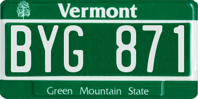 VT license plate BYG871
