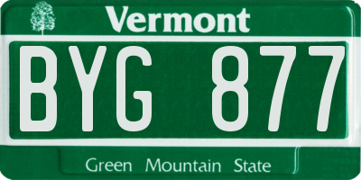VT license plate BYG877