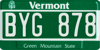 VT license plate BYG878