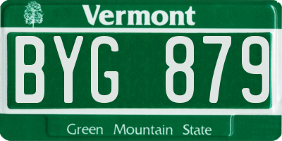 VT license plate BYG879