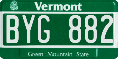 VT license plate BYG882