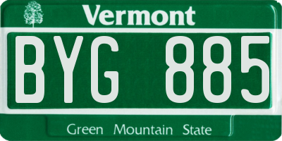 VT license plate BYG885