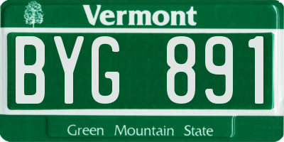 VT license plate BYG891