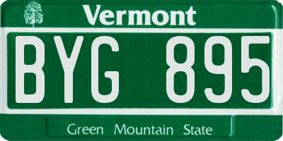 VT license plate BYG895