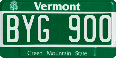 VT license plate BYG900