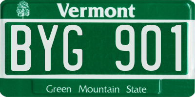 VT license plate BYG901
