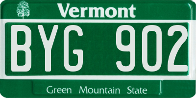VT license plate BYG902