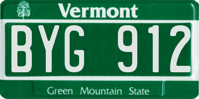 VT license plate BYG912
