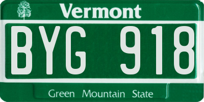 VT license plate BYG918