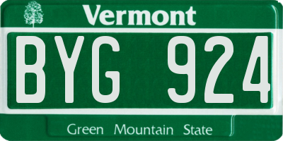 VT license plate BYG924