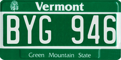 VT license plate BYG946
