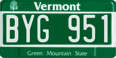 VT license plate BYG951