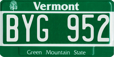 VT license plate BYG952
