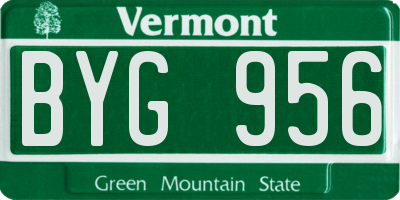 VT license plate BYG956