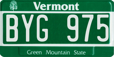 VT license plate BYG975