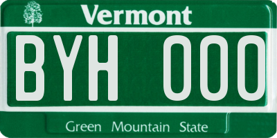 VT license plate BYH000