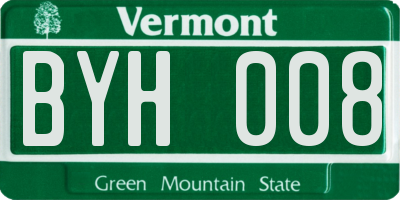 VT license plate BYH008