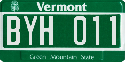 VT license plate BYH011