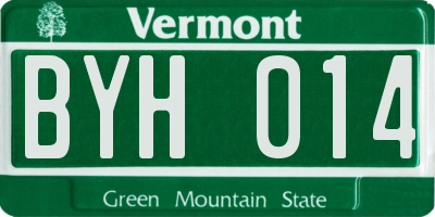 VT license plate BYH014