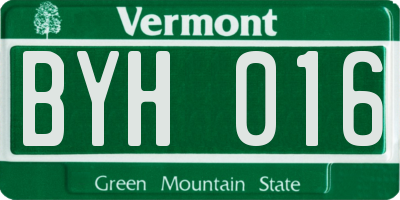 VT license plate BYH016