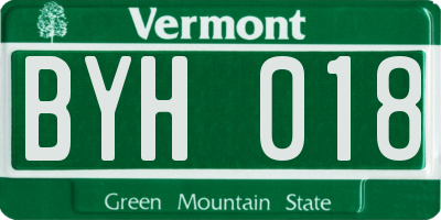 VT license plate BYH018