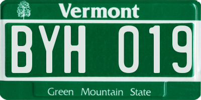 VT license plate BYH019