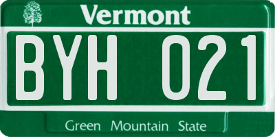 VT license plate BYH021