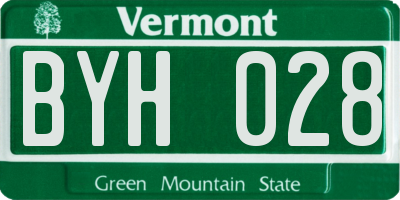 VT license plate BYH028