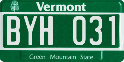VT license plate BYH031