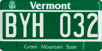 VT license plate BYH032