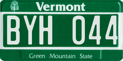 VT license plate BYH044
