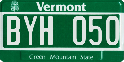 VT license plate BYH050