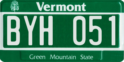 VT license plate BYH051